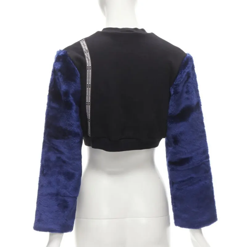 NASIR MAHZAR Velvet Fur Sweatshirt Black Cotton Very good - Box View