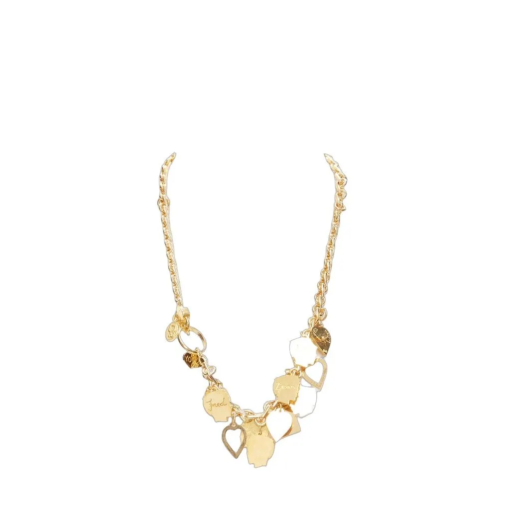 Dsquared2 Heart Breaker Necklace Gold Metal Fair - Front View