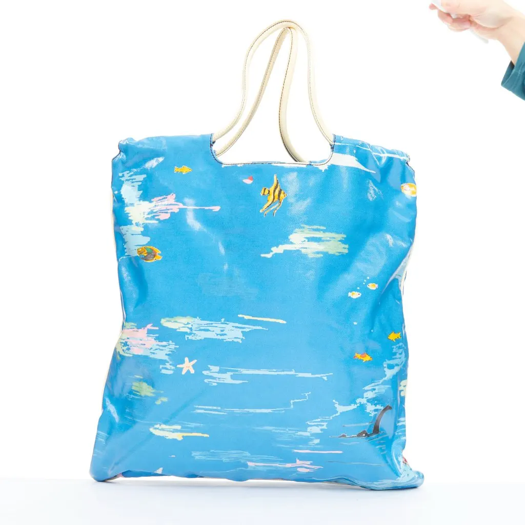Lanvin Cartoon Print Tote Blue Very good - Box View