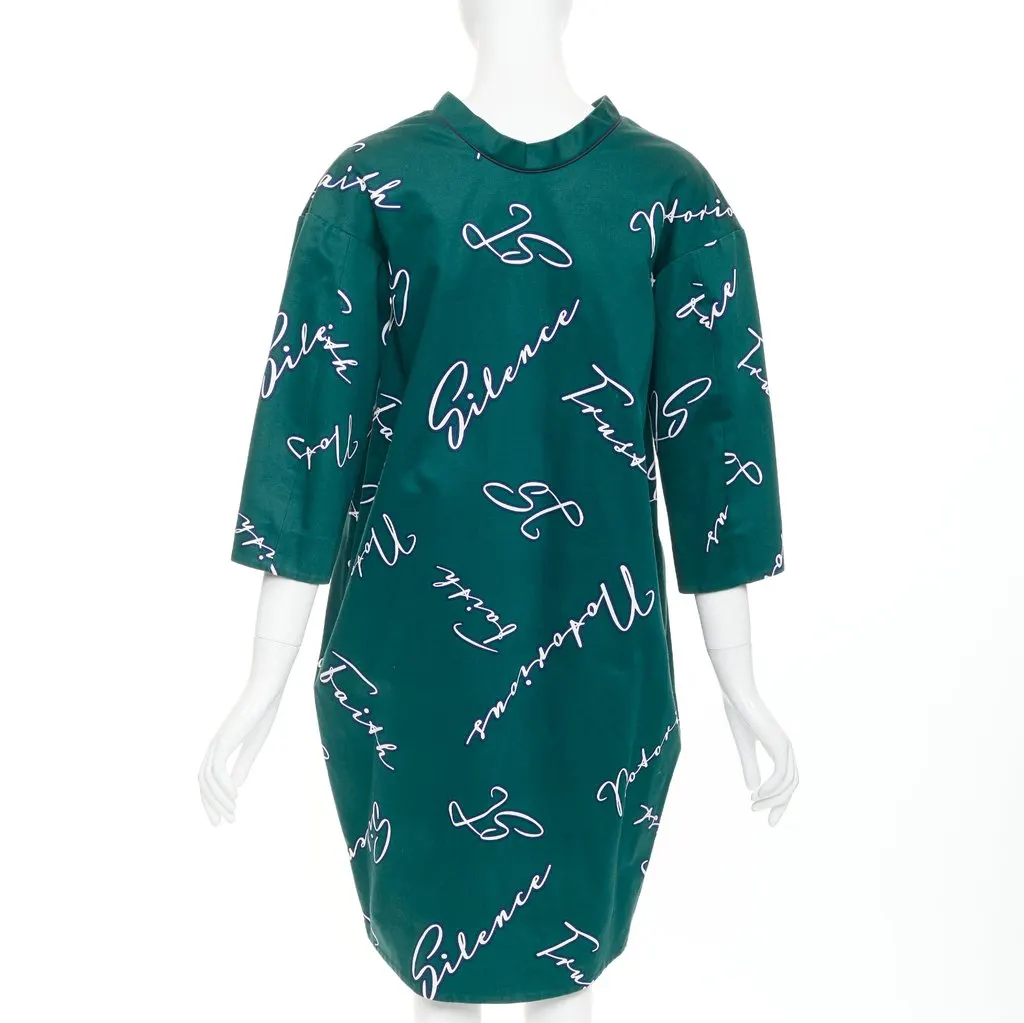Jil Sander Green Cotton Dress Green Cotton Good - Box View