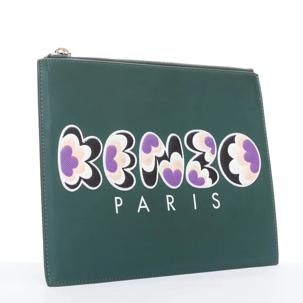 Kenzo Nylon Mesh Belt Bag Green Leather Fair - Inside View