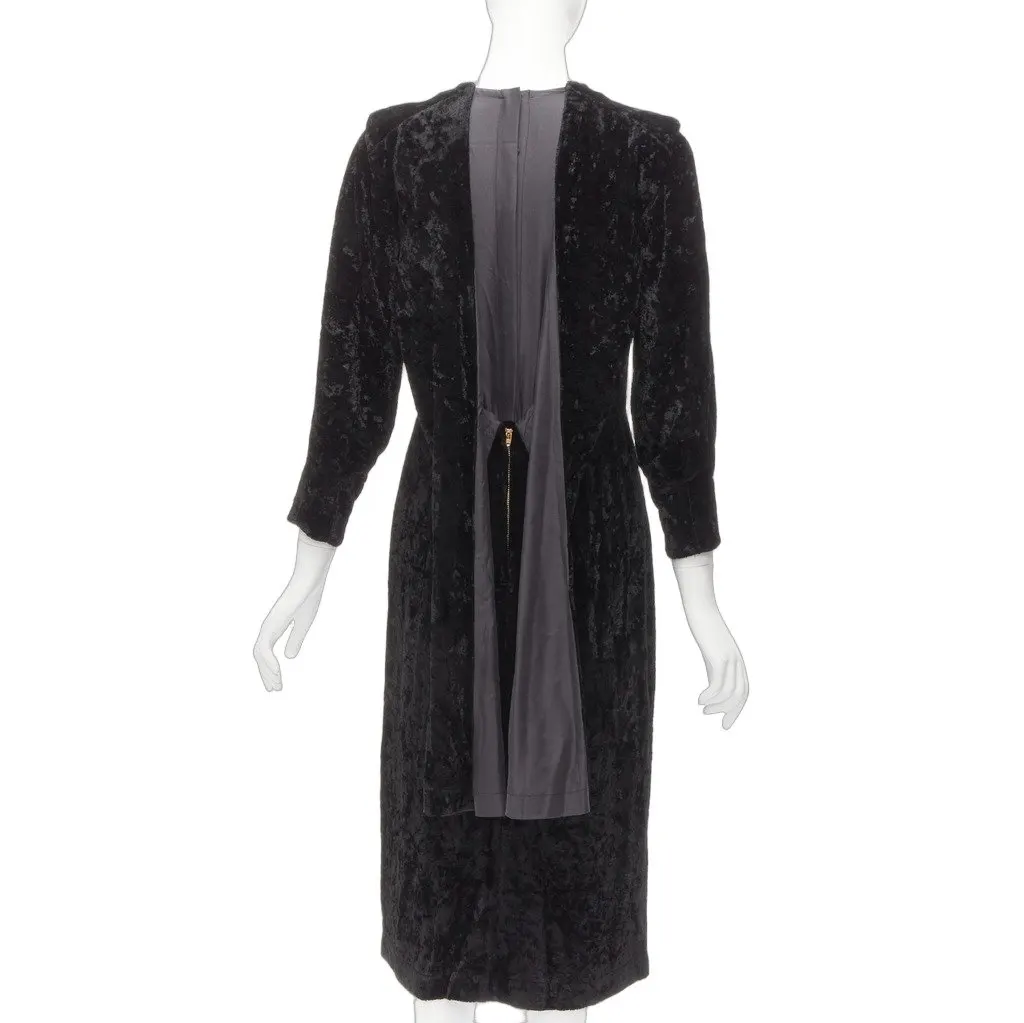 Toga Archives Crushed Velvet Dress Black Polyester Never worn - Front View