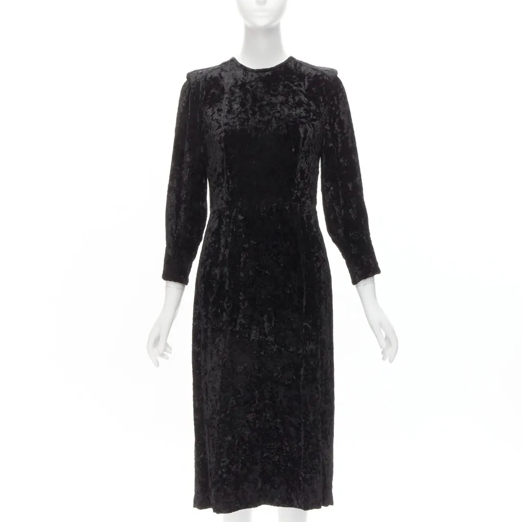 Toga Archives Crushed Velvet Dress Black Polyester Never worn - Back View