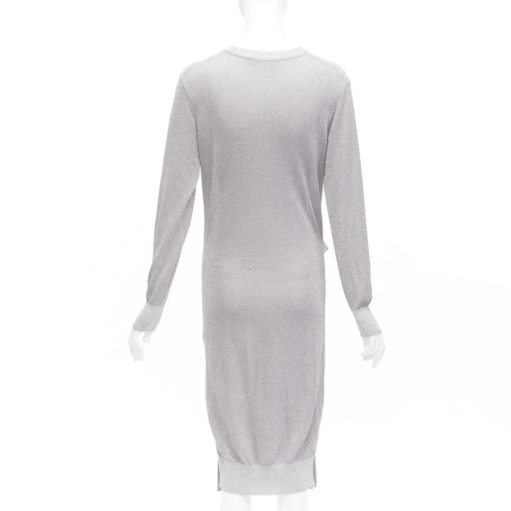 Toga Archives Lurex Pleats Dress Silver Polyester Very good - Box View