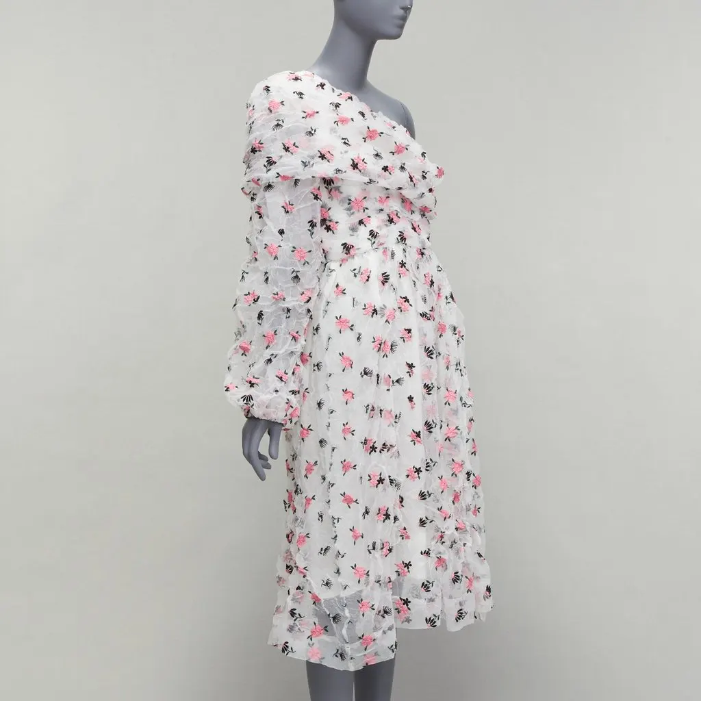 Anais Jourden Floral Embroidery Dress White Polyester Very good - Inside View