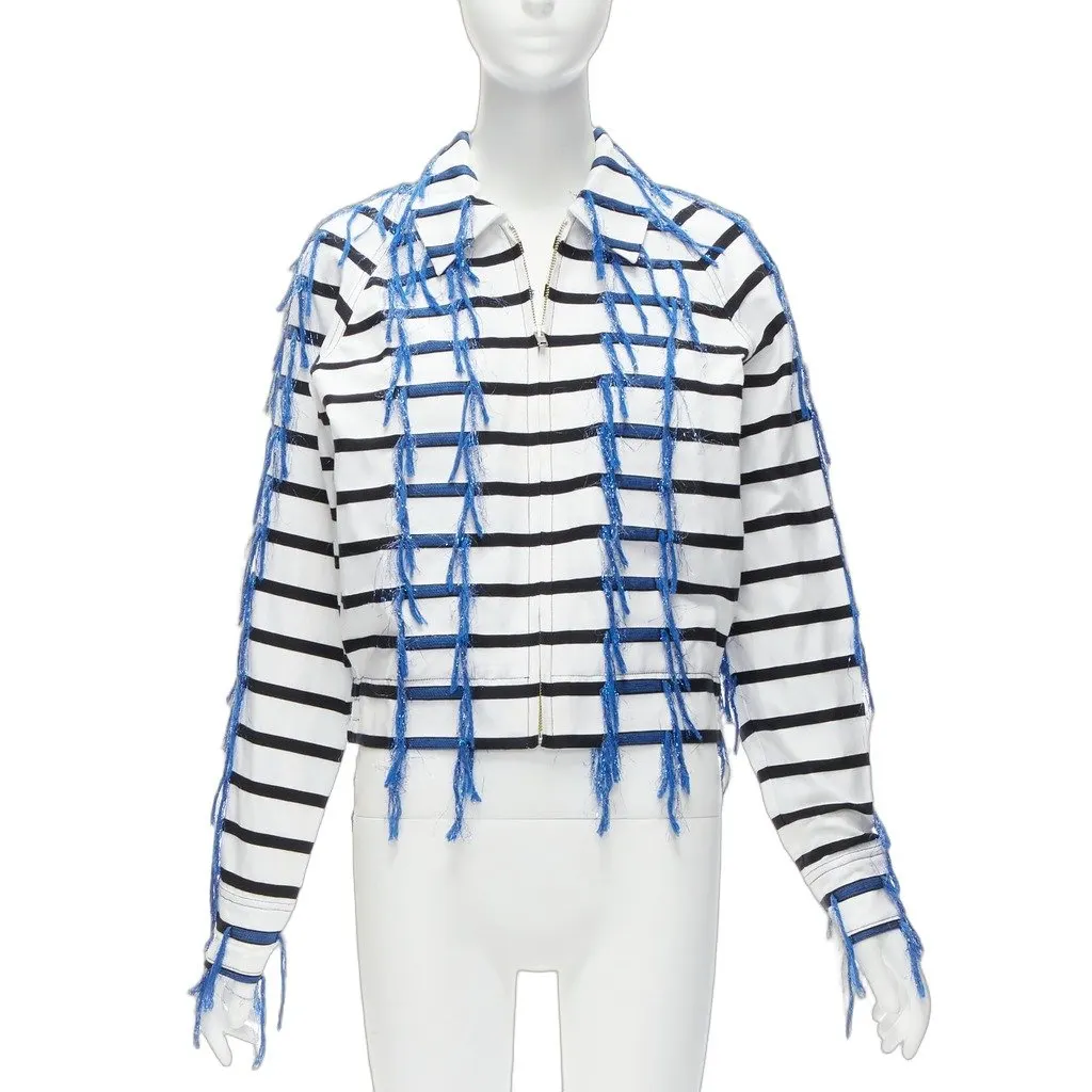 Anais Jourden Striped Bolero Jacket Black Cotton Never worn - Front View