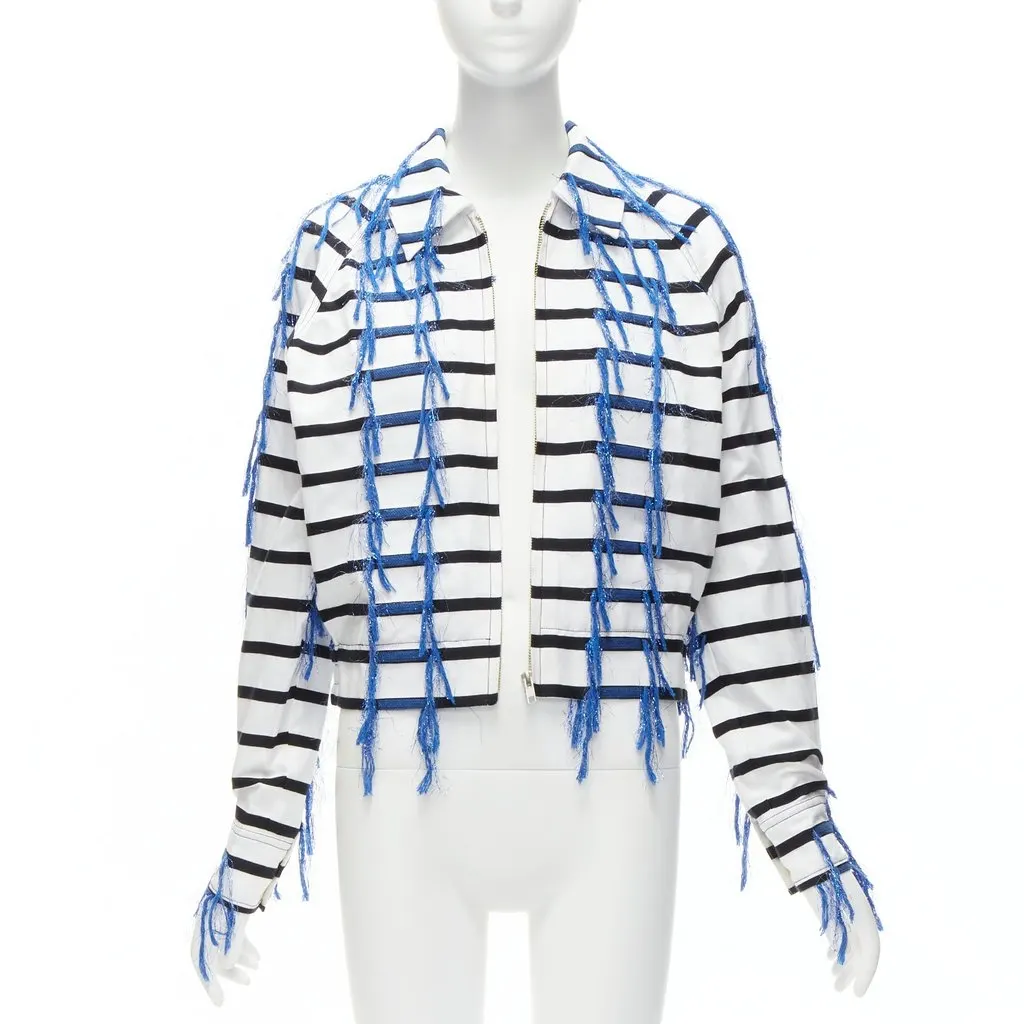 Anais Jourden Striped Bolero Jacket Black Cotton Never worn - Inside View