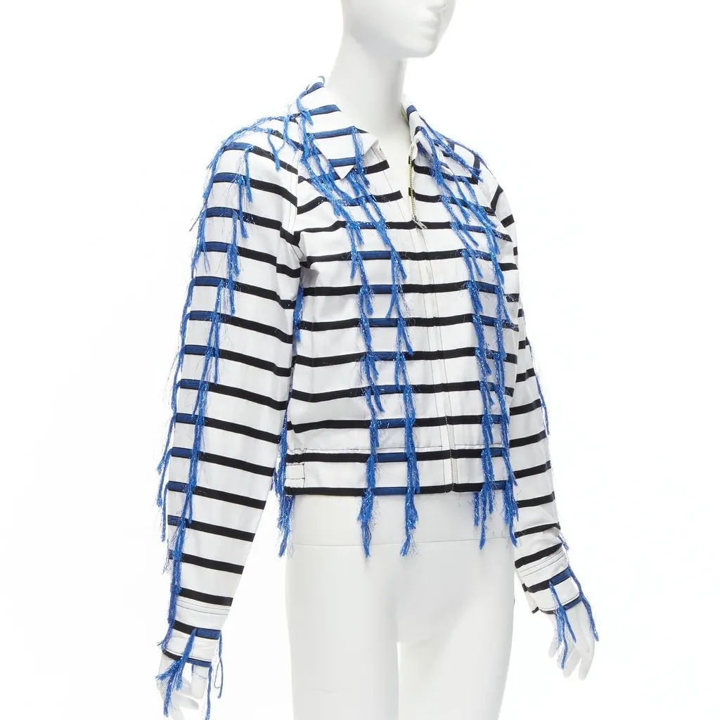 Anais Jourden Striped Bolero Jacket Black Cotton Never worn - Model View