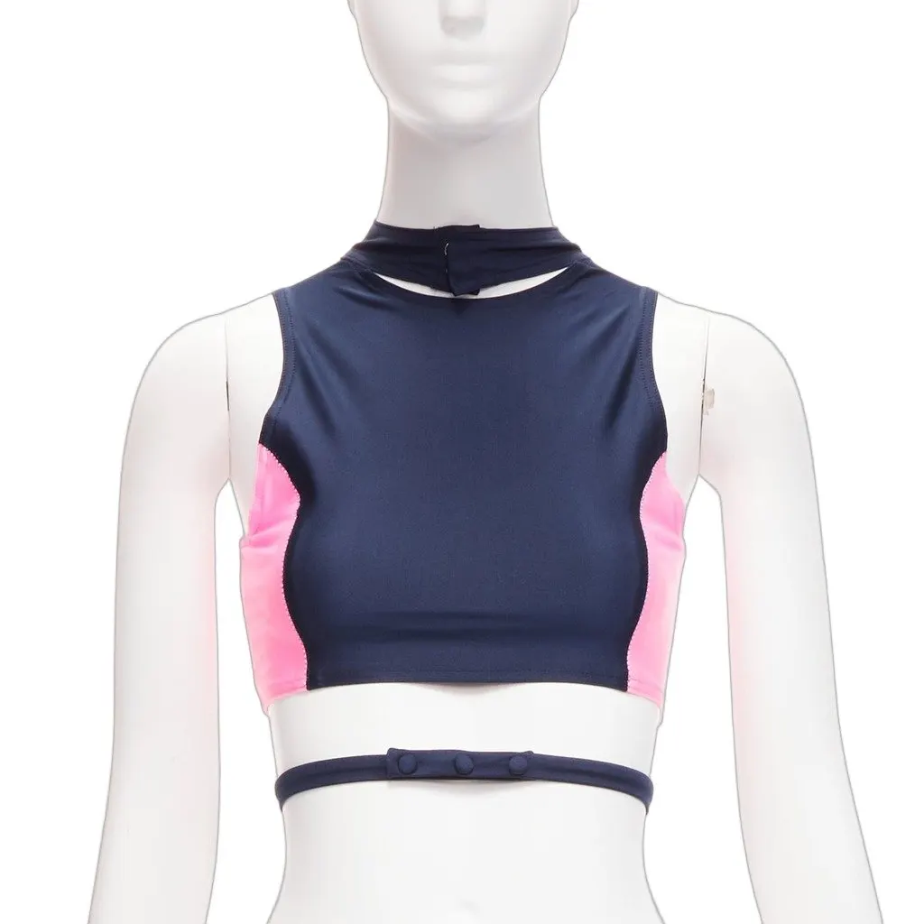 Ambush Panelled Sports Top Navy Polyester Never worn, with tag - Front View