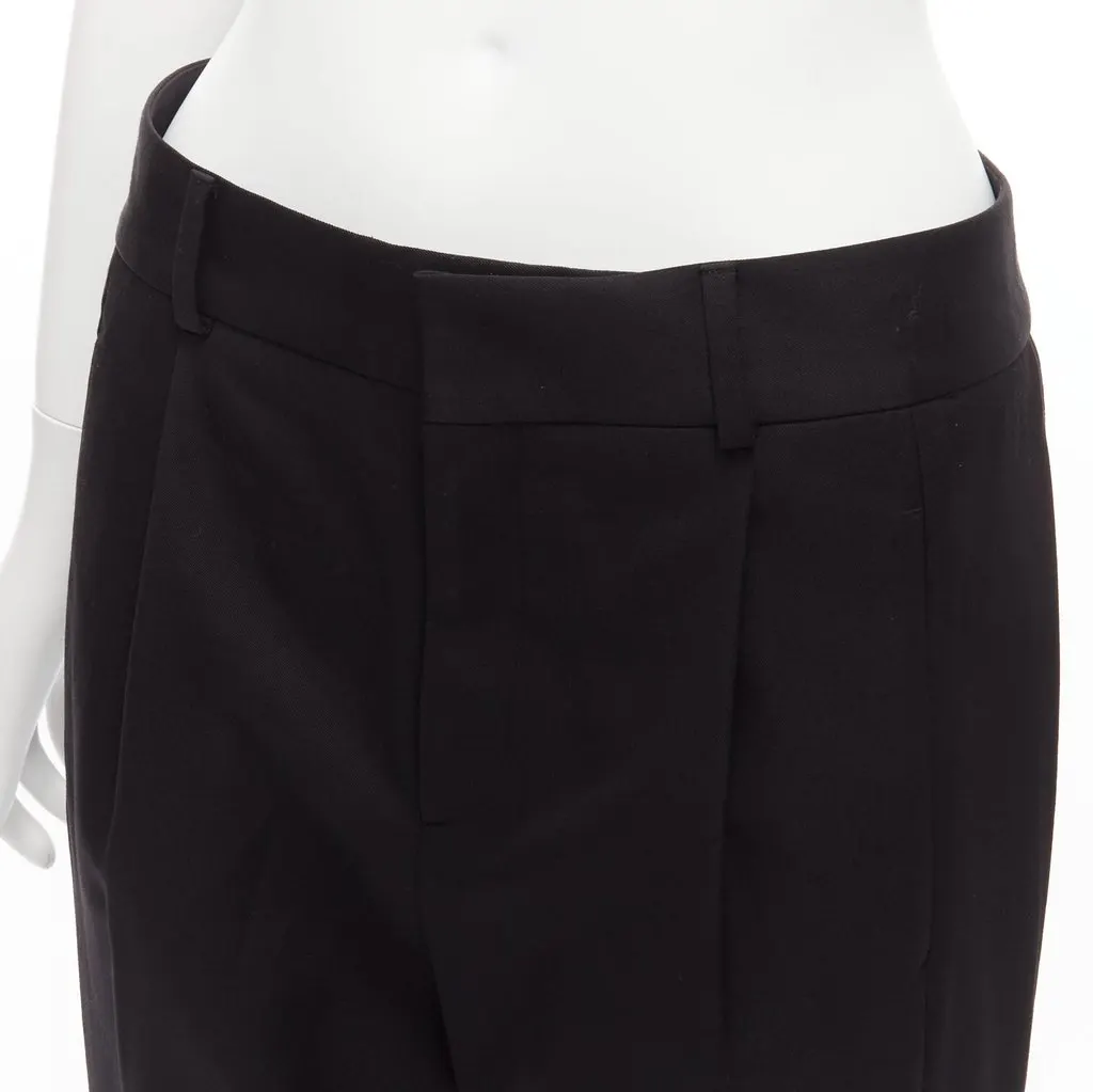 Saint Laurent Wool Pleat Trousers Black Wool Very good - Back View