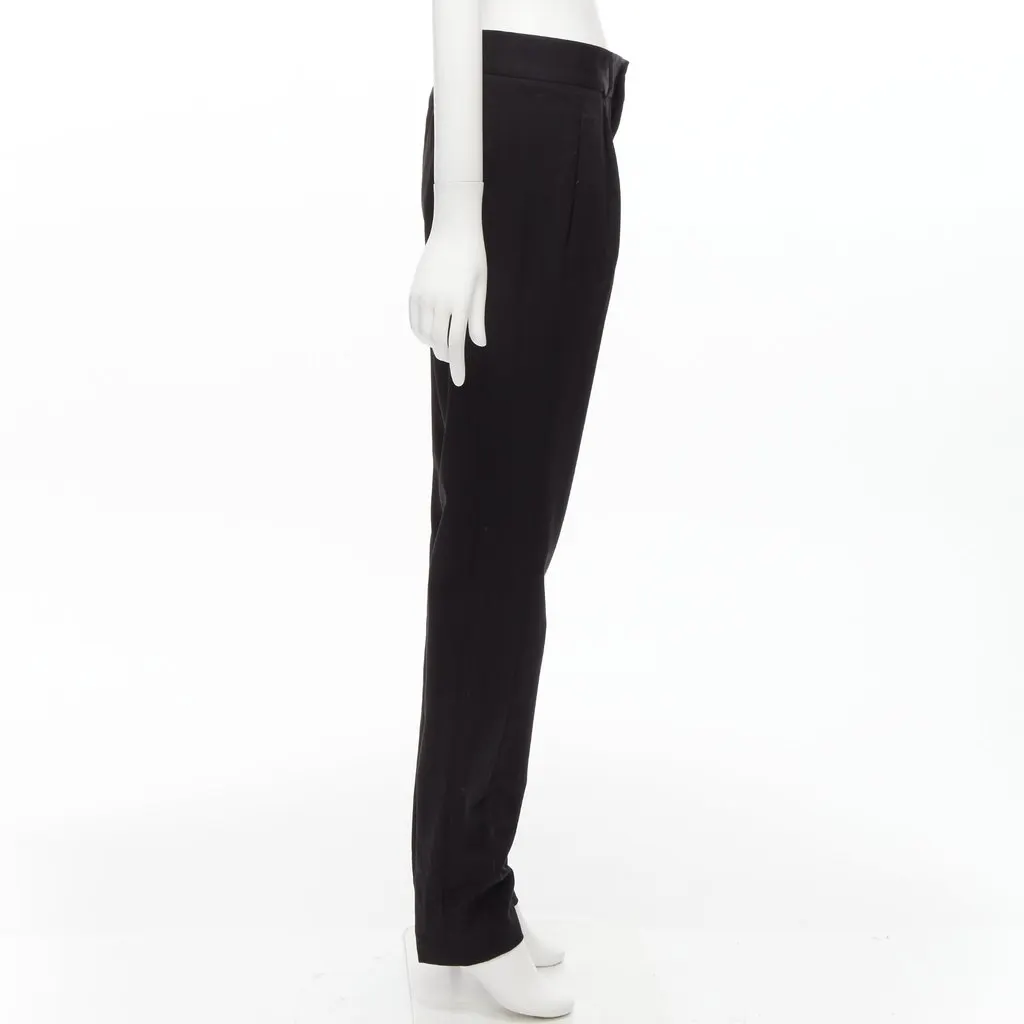Saint Laurent Wool Pleat Trousers Black Wool Very good - Model View