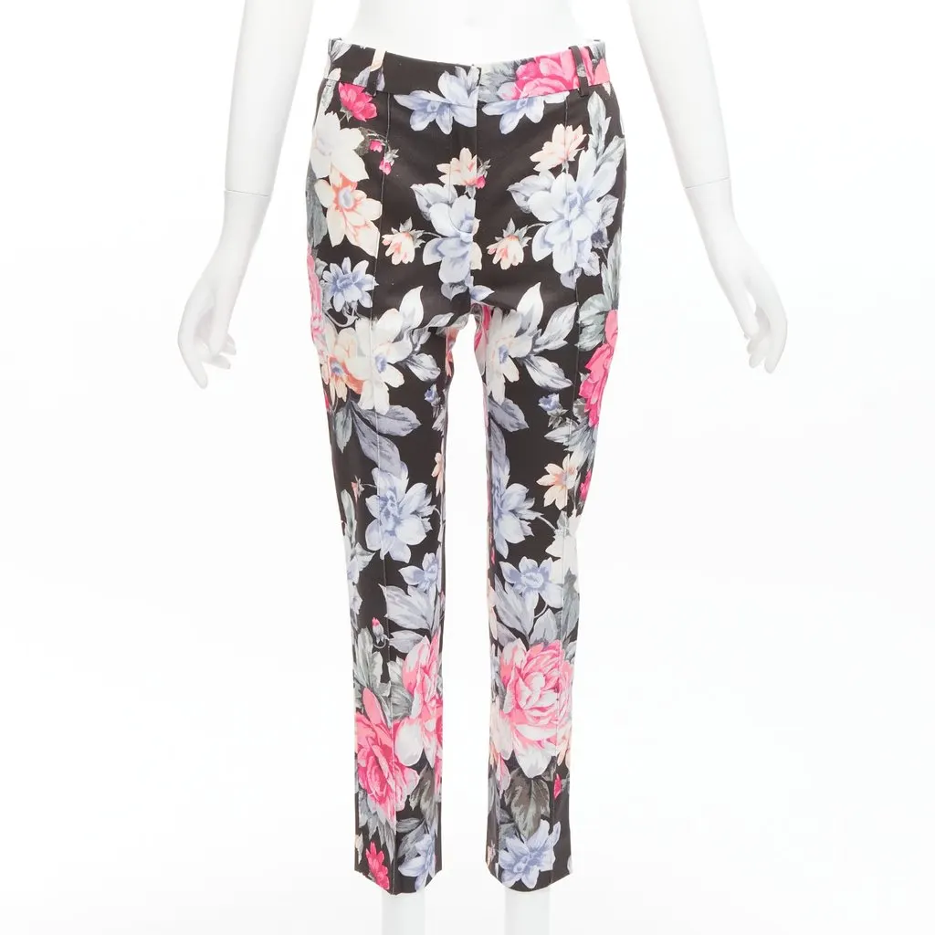 Celine Floral Tapered Pants MultiColor Cotton Never worn - Front View