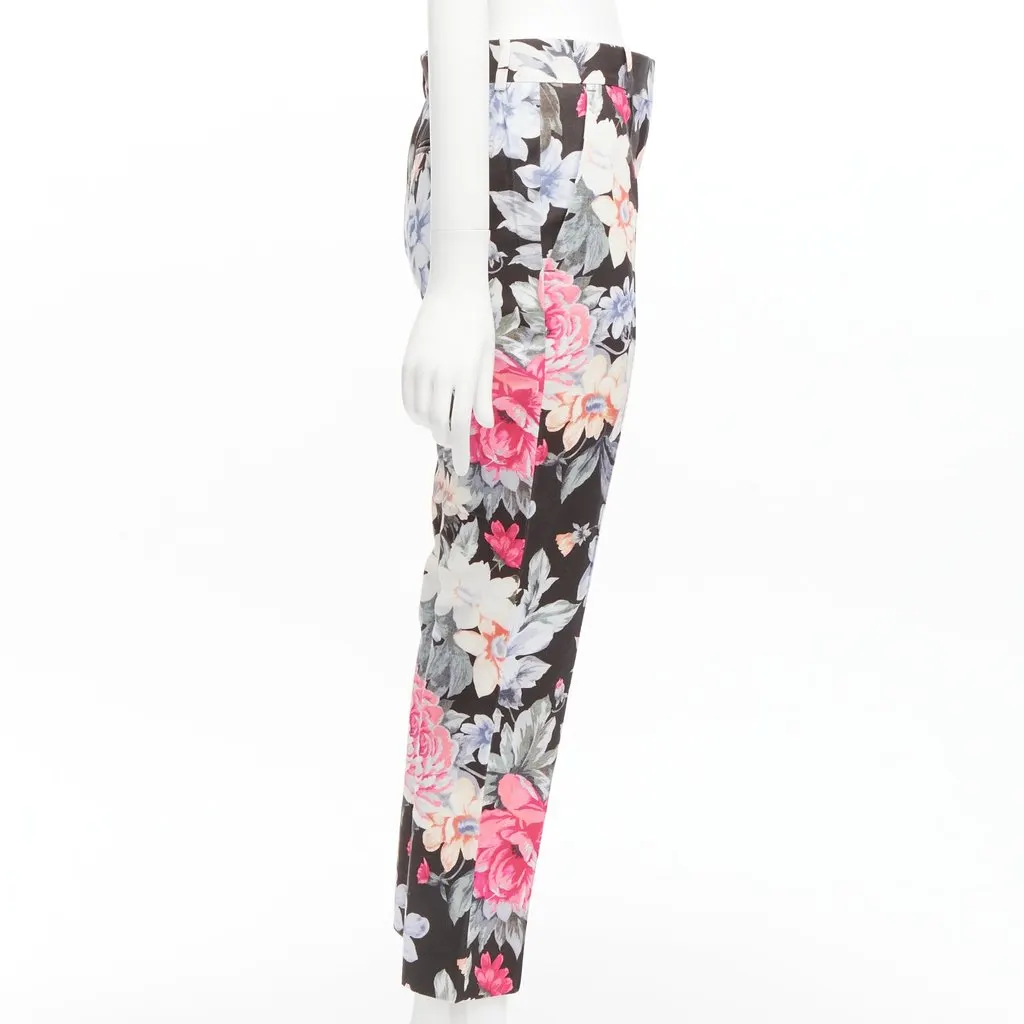 Celine Floral Tapered Pants MultiColor Cotton Never worn - Model View