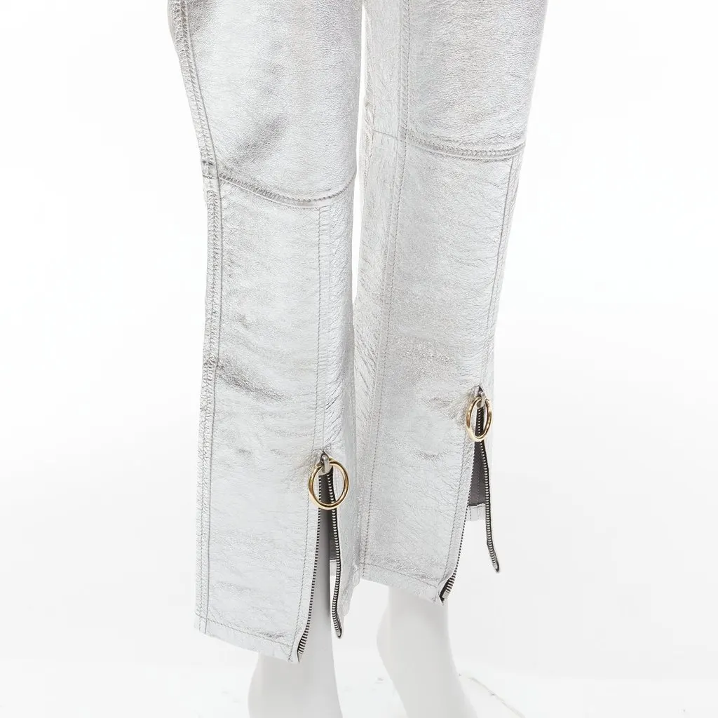 Petar Petrov Silver Moto Pants Silver Leather Very good - Back View