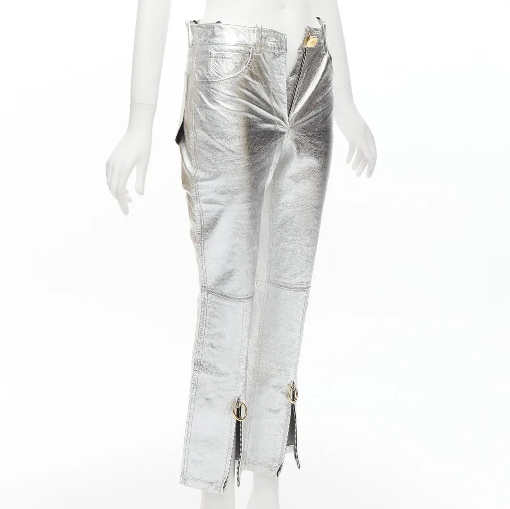 Petar Petrov Silver Moto Pants Silver Leather Very good - Inside View