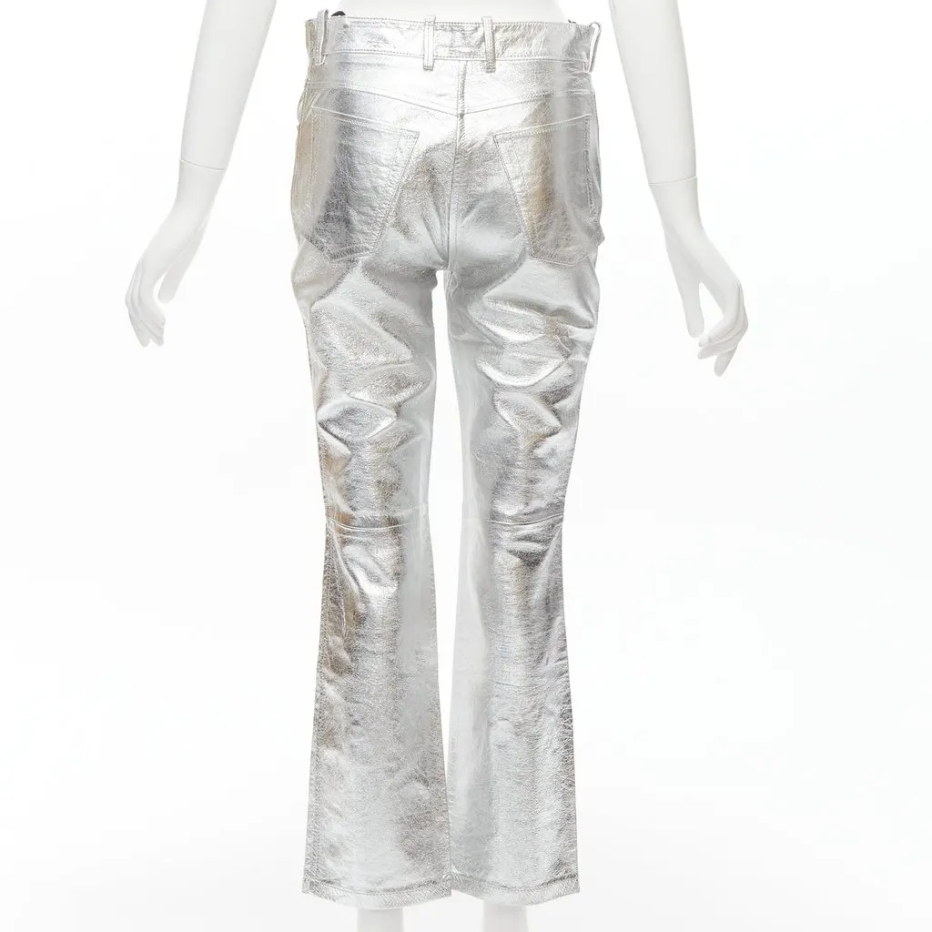 Petar Petrov Silver Moto Pants Silver Leather Very good - Box View