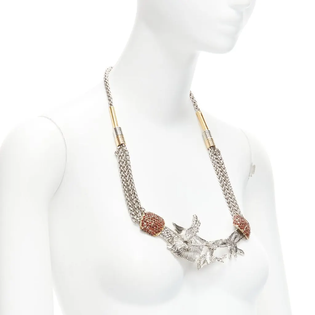 Toga Archives Eagles Crystal Necklace Silver Metal Good - Inside View