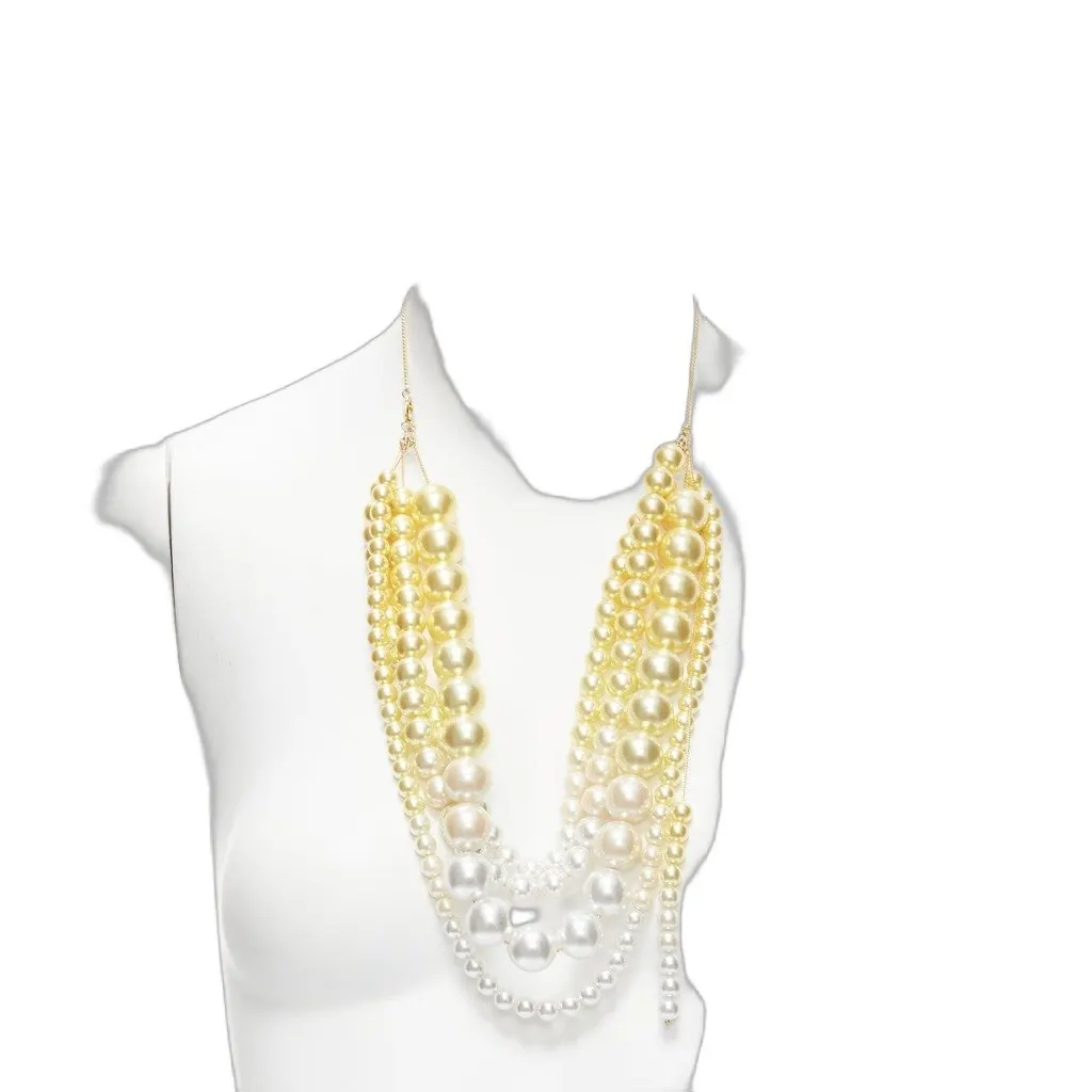 Toga Archives Ombre Pearl Necklace Yellow Pearl Very good - Front View