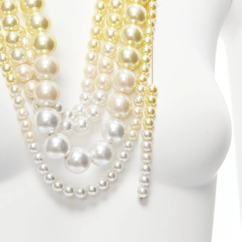 Toga Archives Ombre Pearl Necklace Yellow Pearl Very good - Back View