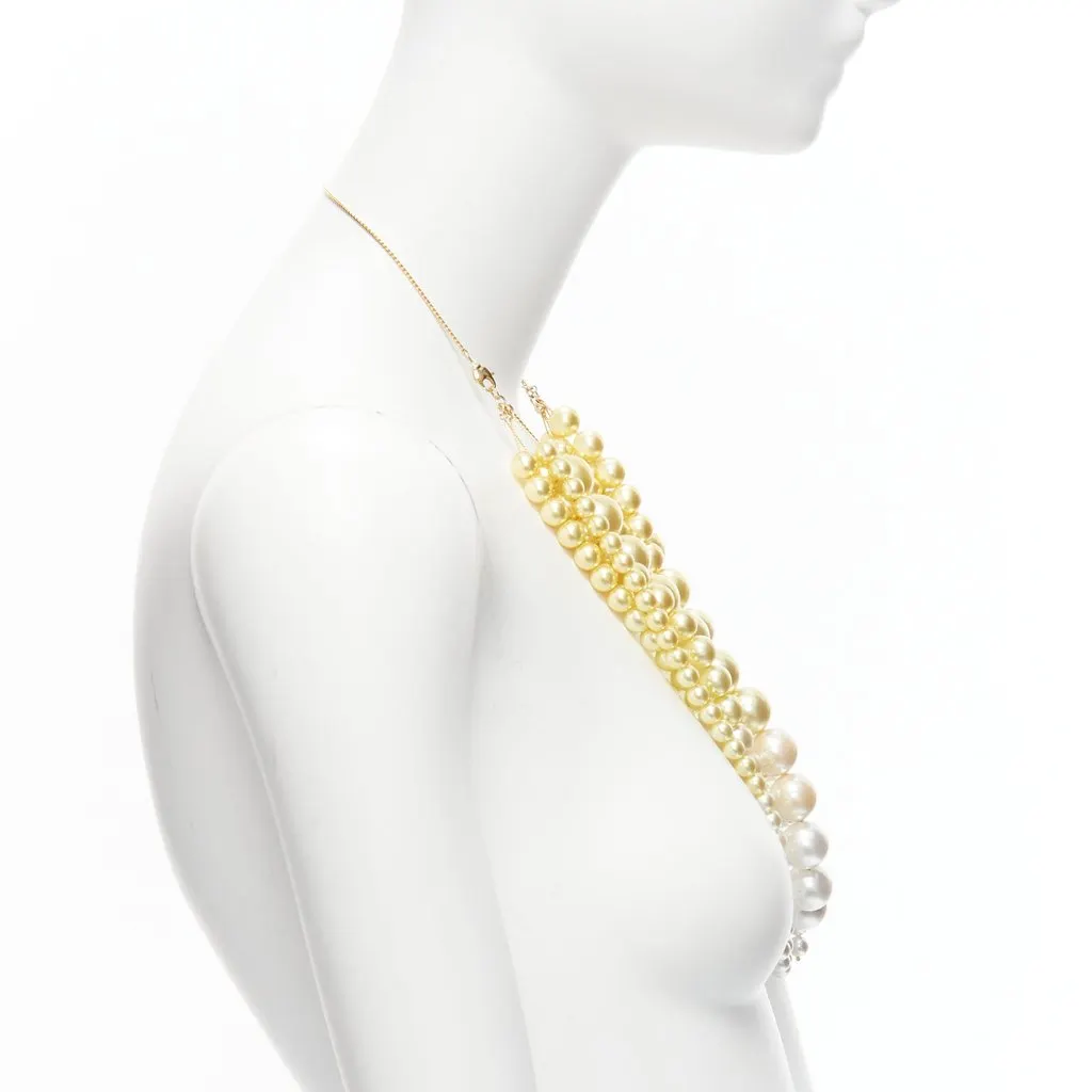 Toga Archives Ombre Pearl Necklace Yellow Pearl Very good - Model View