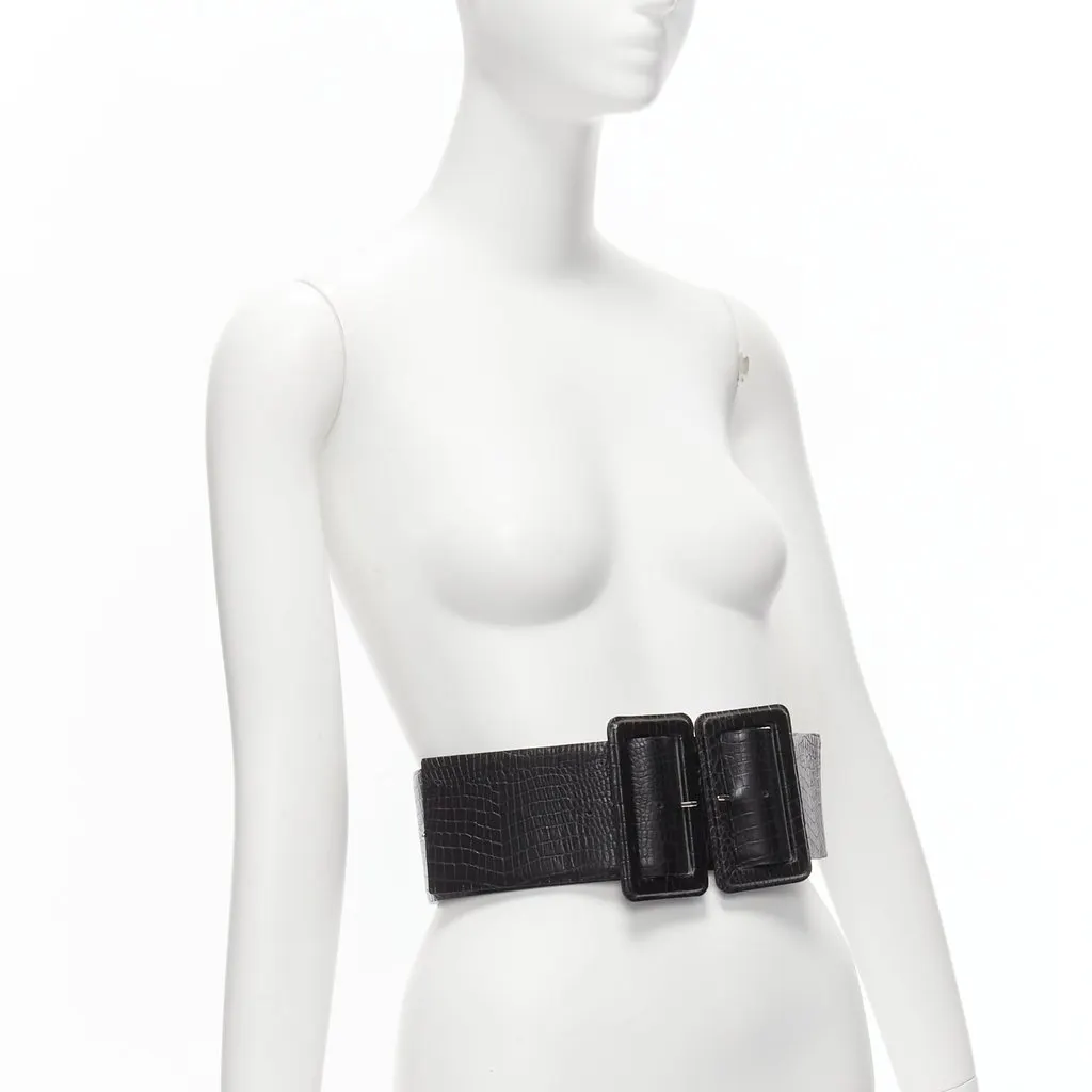 Toga Archives Patent Peplum Corset Belt Black Leather Very good - Inside View
