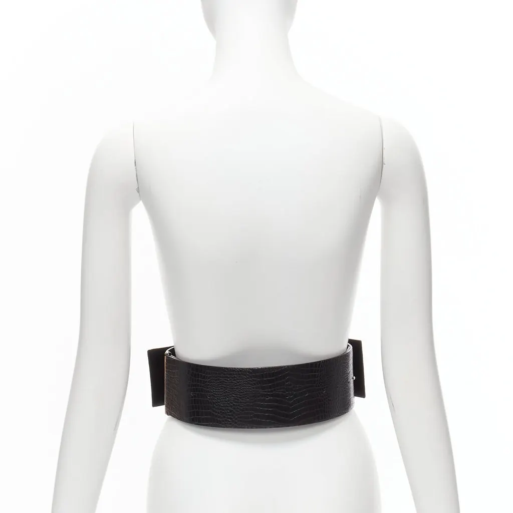 Toga Archives Patent Peplum Corset Belt Black Leather Very good - Box View