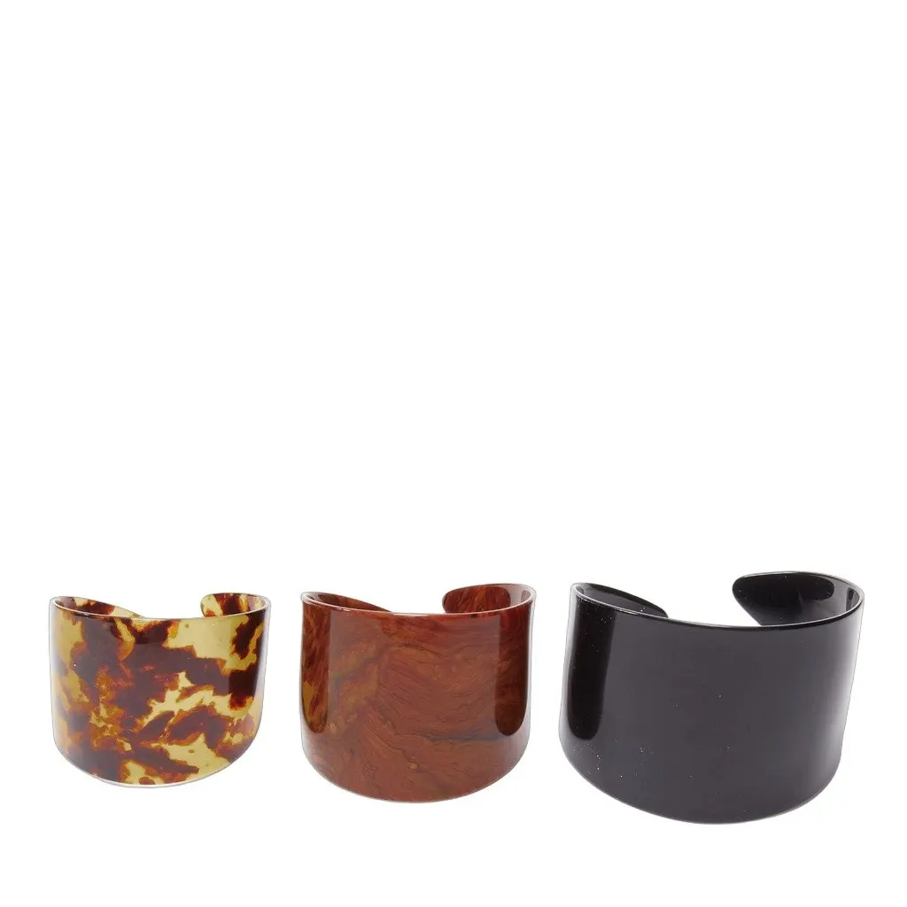 Toga Archives Brown Black Marble Cuffs Black Plastic Fair - Front View