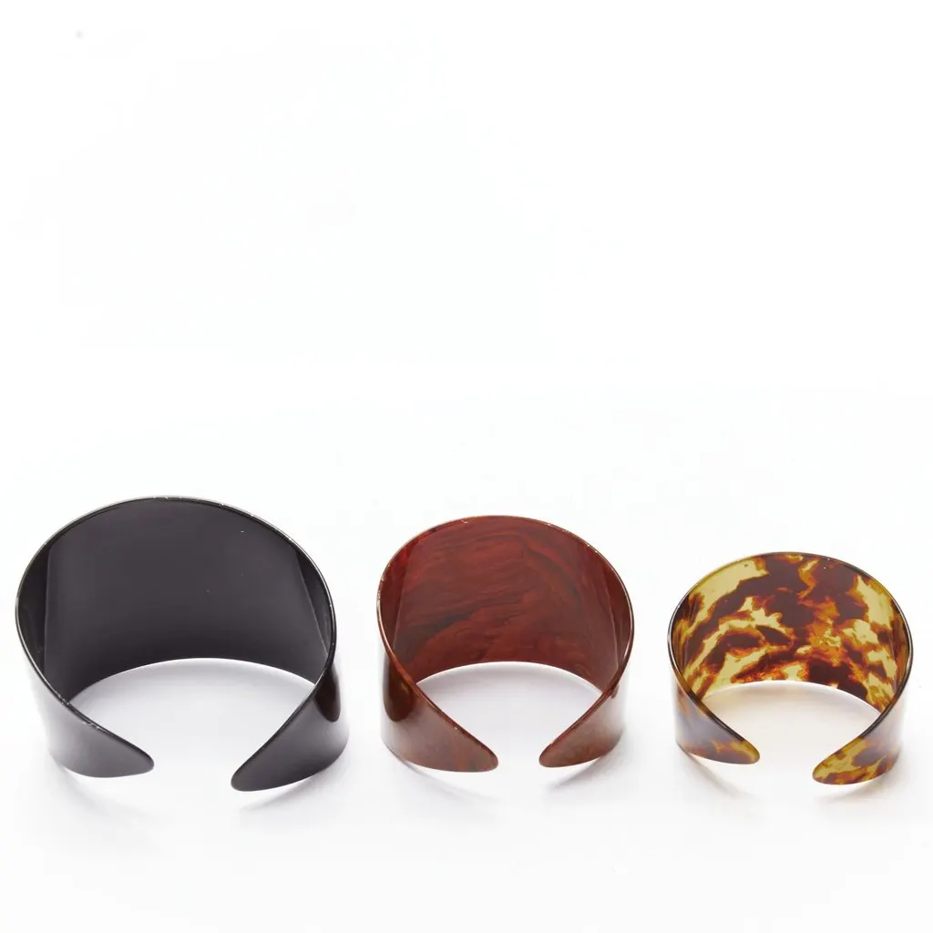 Toga Archives Brown Black Marble Cuffs Black Plastic Fair - Back View