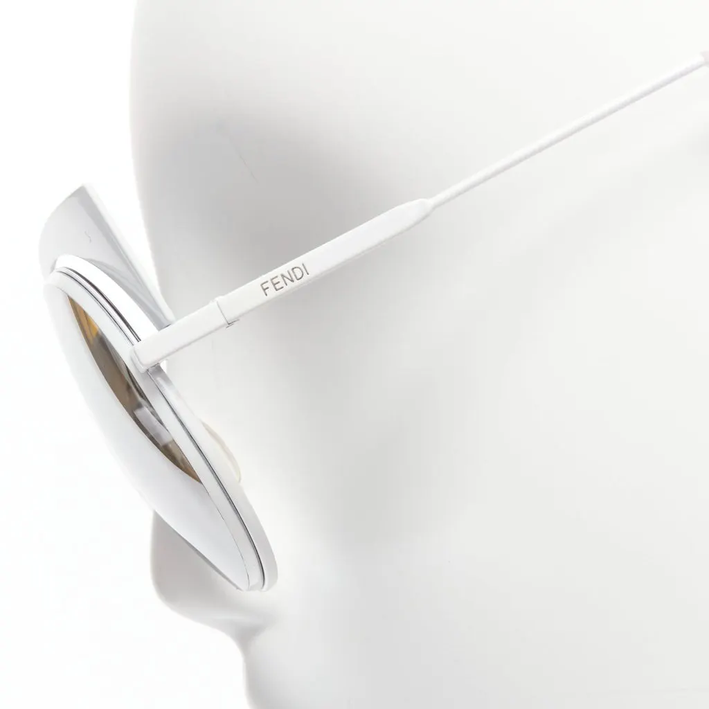 Fendi Gradient Cat Eye Sunglasses White Metal Never worn - Back View