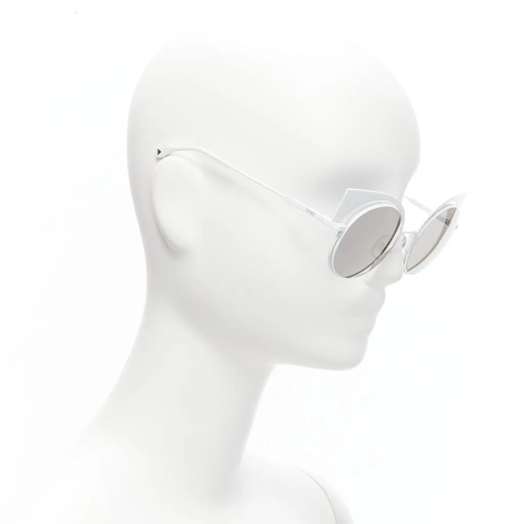 Fendi Gradient Cat Eye Sunglasses White Metal Never worn - Inside View