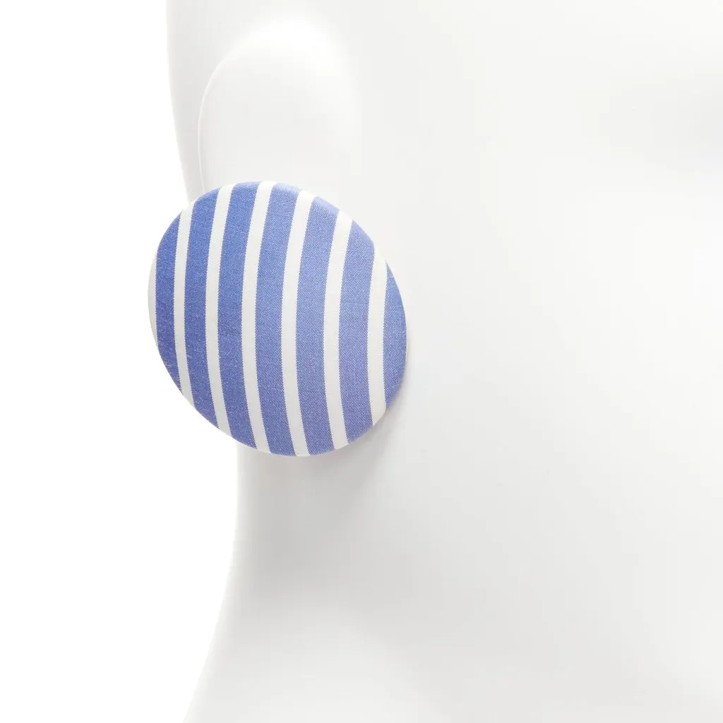Balenciaga Striped Badge Earrings Blue Fair - Inside View