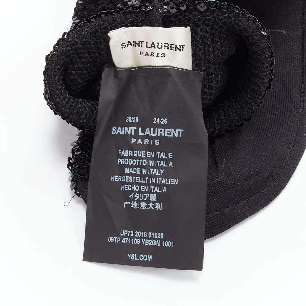 Saint Laurent Sequins Rolled Socks Black Cotton Never worn - Box View