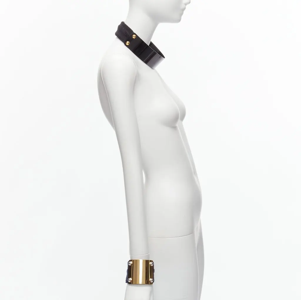 Sacai Double Panel Utility Belt Gold Metal Very good - Model View