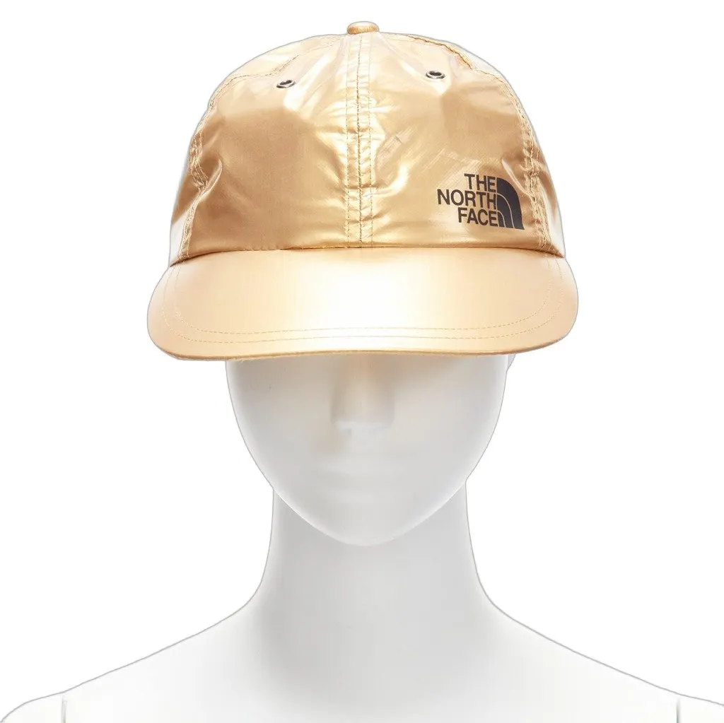 Supreme Gold Logo Panel Cap Gold Polyamide Never worn, with tag - Front View