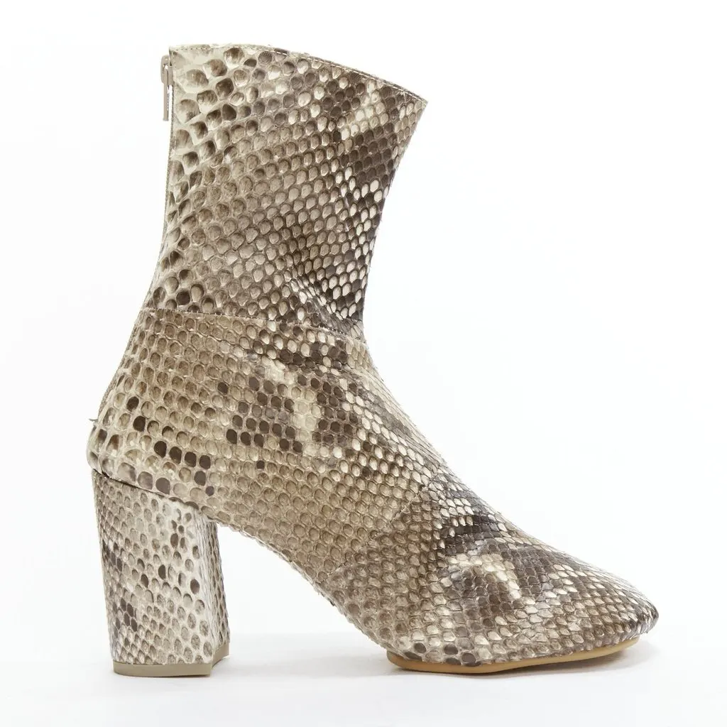 Junya Watanabe Scaled Leather Toe Boots Beige Leather Very good - Front View