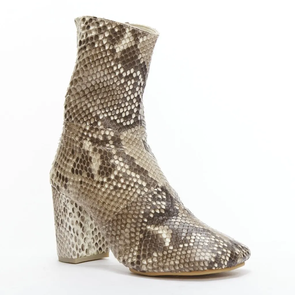 Junya Watanabe Scaled Leather Toe Boots Beige Leather Very good - Back View