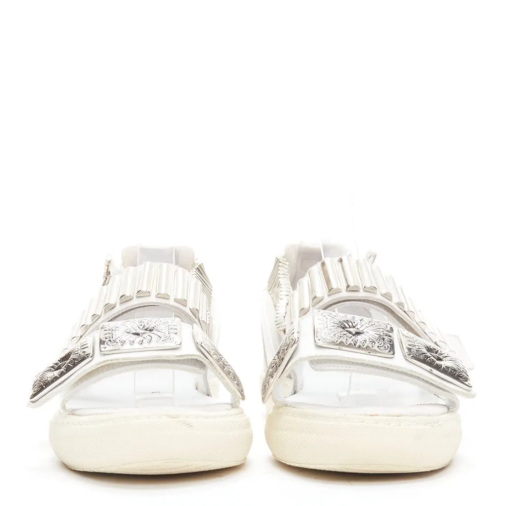 Toga Archives Metal Plate Sandals White Leather Fair - Inside View