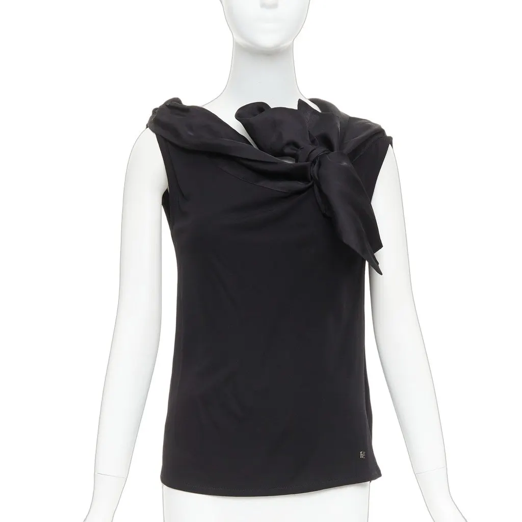 Carolina Herrera Black Viscose Top Black Viscose Very good - Front View