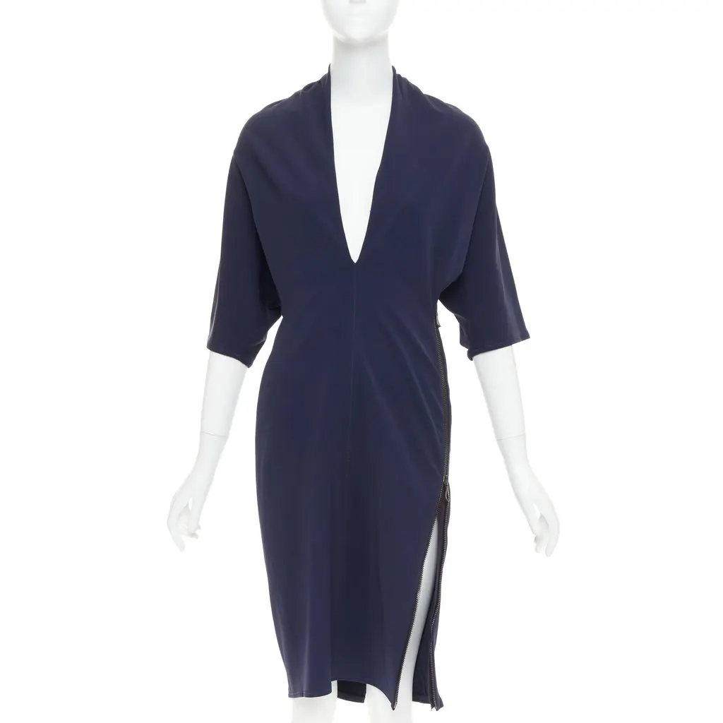 Lanvin Navy Polyamide Dress Navy Polyamide Good - Front View