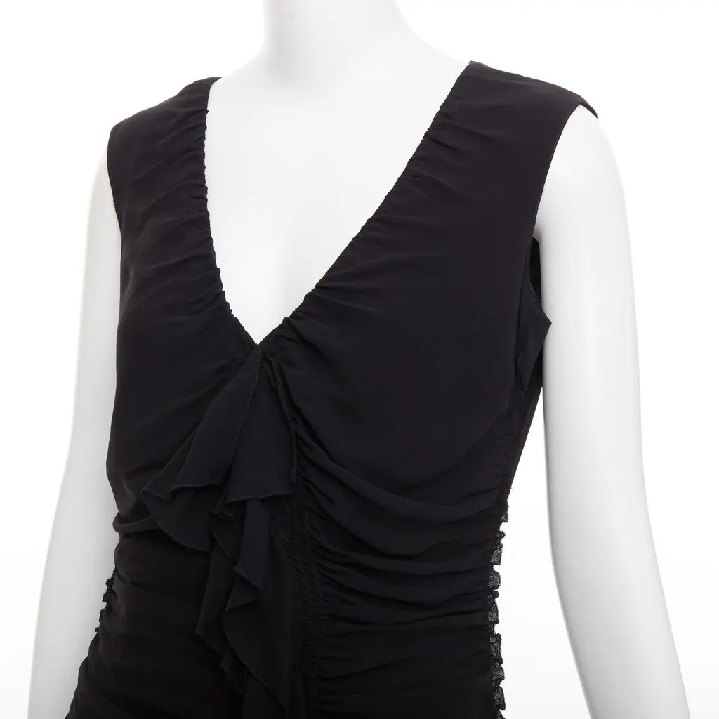 Prada Black Silk Dress Black Silk Very good - Back View