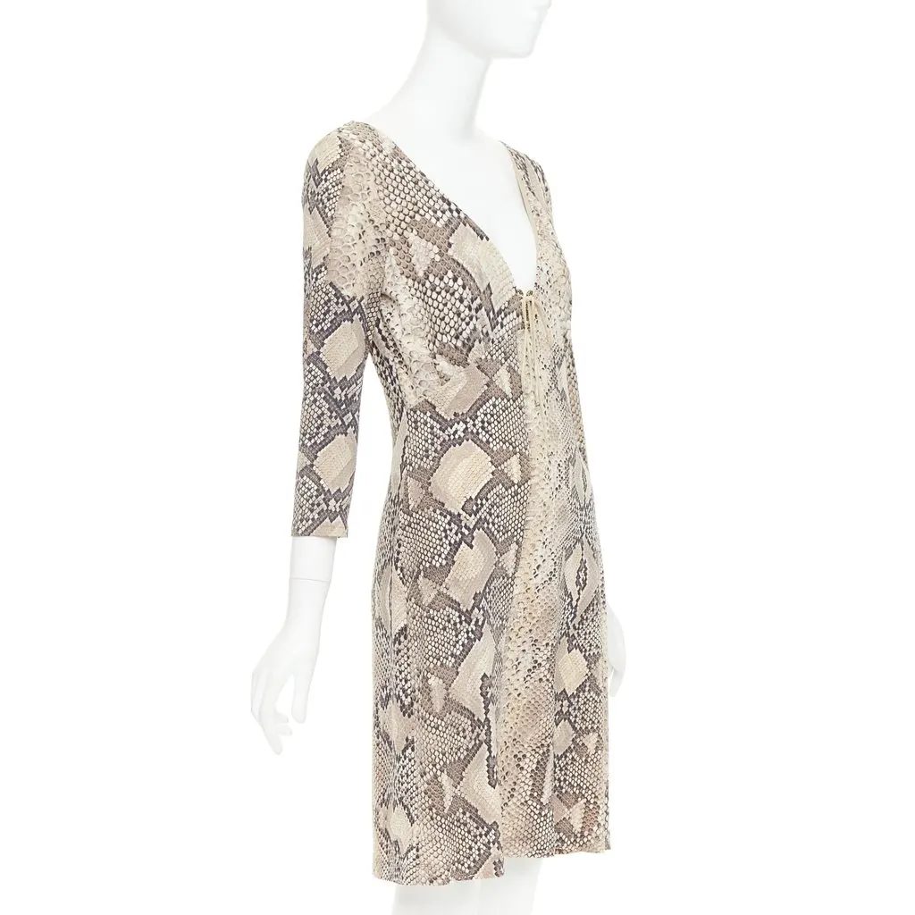 Roberto Cavalli Khaki Polyamide Dress Khaki Polyamide Very good - Inside View