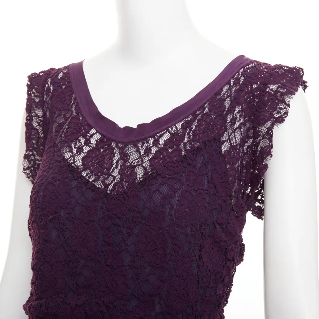Dolce & Gabbana Purple Polyester Dress Purple Polyester Good - Back View