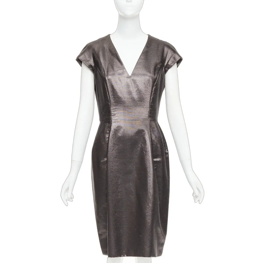 Saint Laurent Wool Dress MultiColor Wool Very good - Front View