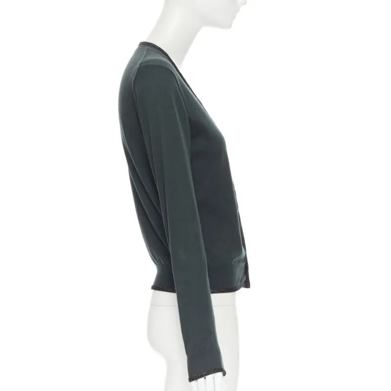 Undercover Floral Patch Cardigan Green Cotton Very good - Model View