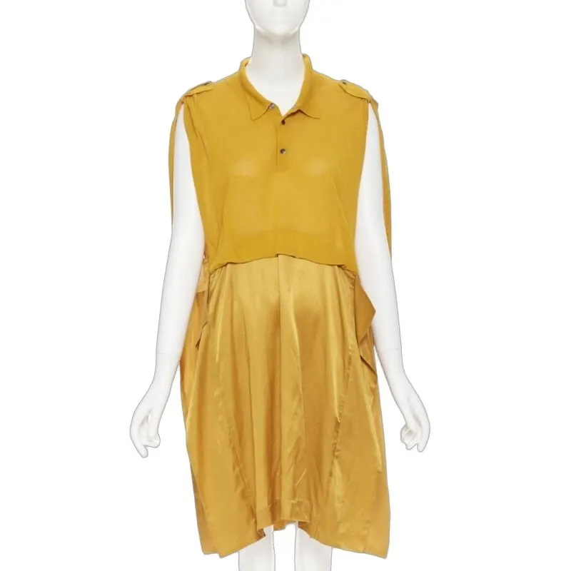 Toga Archives Knit Polo Dress Yellow Viscose Very good - Front View