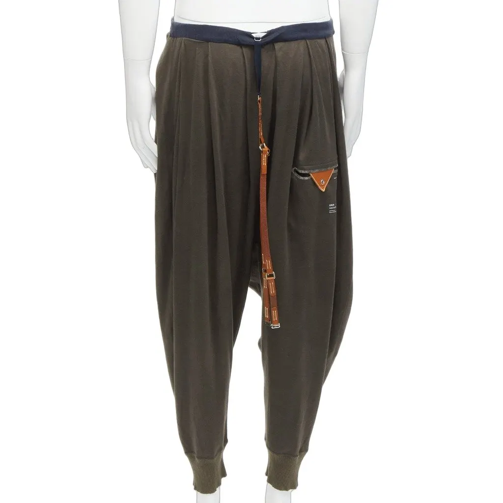 Undercover Brown Drop Pants Brown Cotton Good - Front View