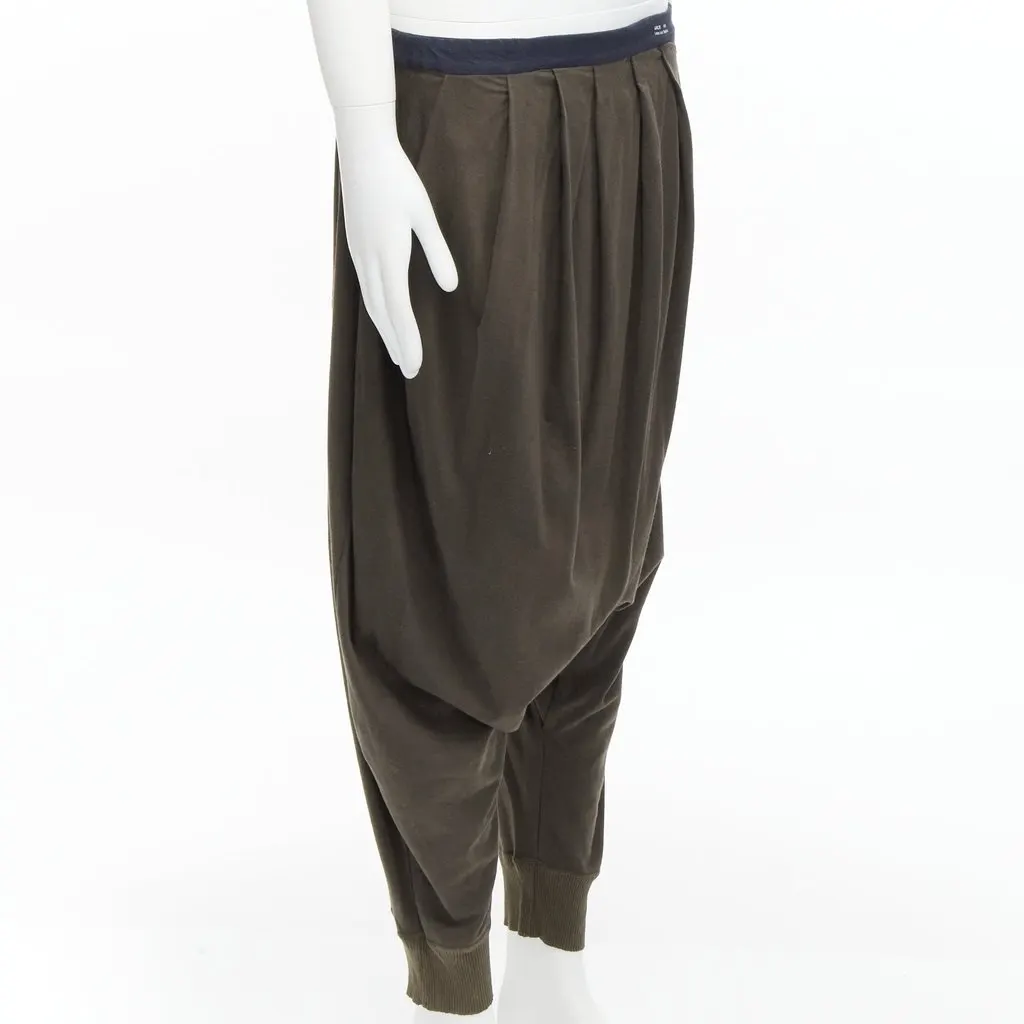 Undercover Brown Drop Pants Brown Cotton Good - Model View