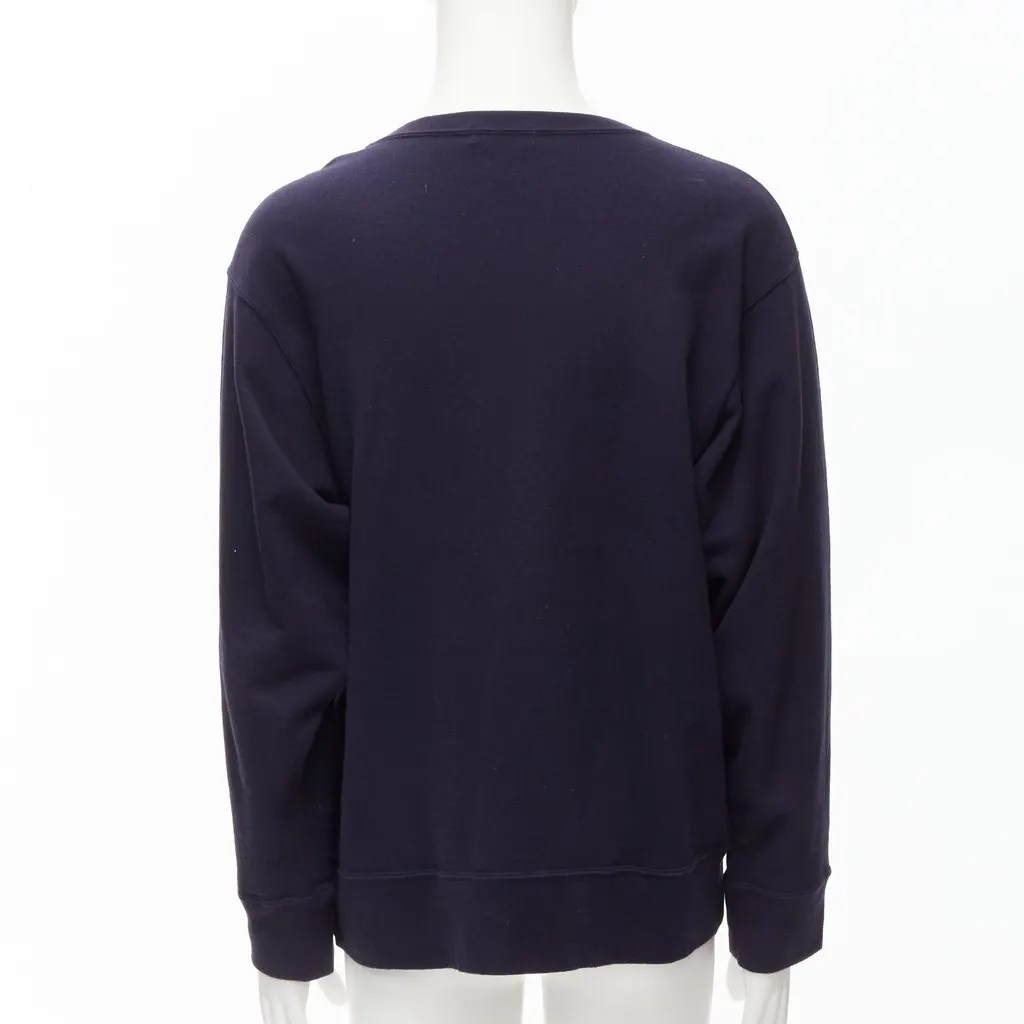 Undercover Burger Print Sweater Navy Cotton Fair - Box View