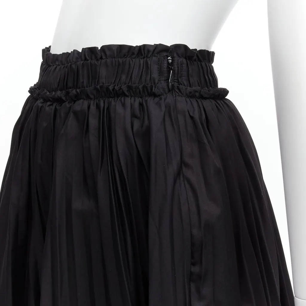 Tod's Pleated Flared Skirt Black Cotton Never worn - Back View