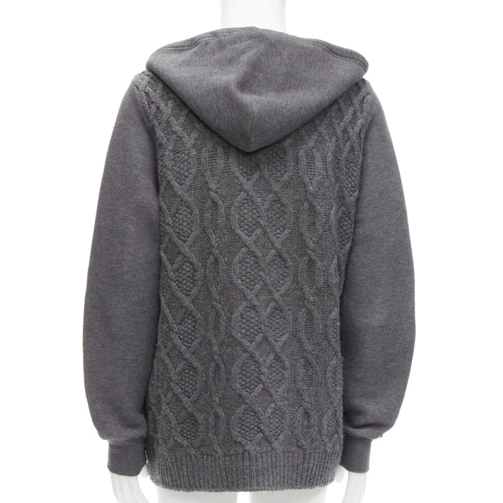 Sacai Cable Knit Sweater Grey Wool Good - Box View